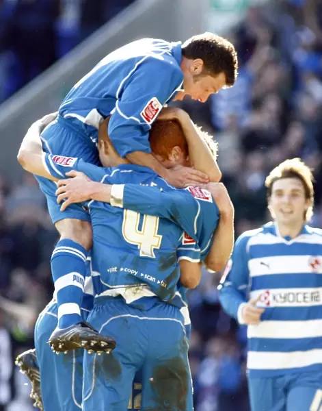Reading FC's Thrilling Goal Celebration: James Harper Scores the Opener Against Derby County (Champions 2006)