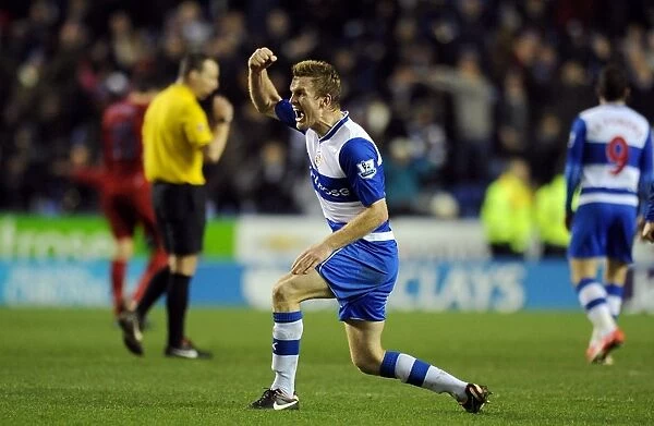 Alex Pearce's Jubilant Moment: Reading FC Secures Victory Over West Bromwich Albion (12-01-2013)