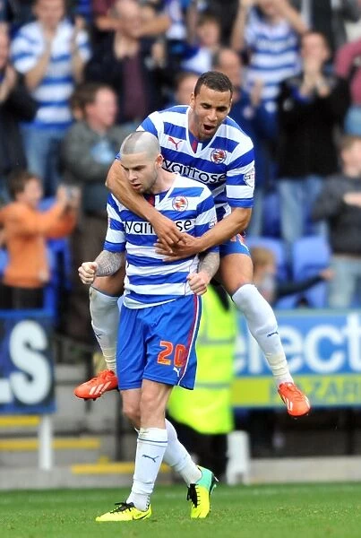 Reading Football Club: Double Trouble - Guthrie and Robson-Kanu Celebrate Second Goal vs. Birmingham City (Sky Bet Championship)