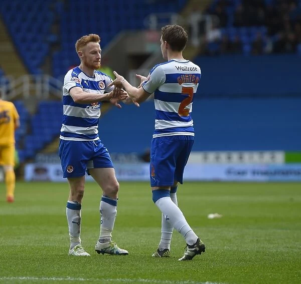 Reading's Stephen Quinn and Chris Gunter Celebrate First Goal Against Preston North End in Sky Bet Championship