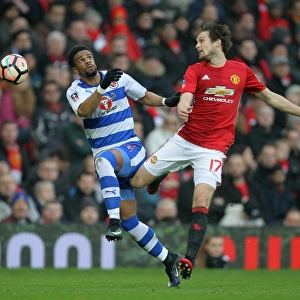 Intense Battle for the Ball: Daley Blind vs. Garath McCleary - Manchester United vs. Reading, Emirates FA Cup Third Round