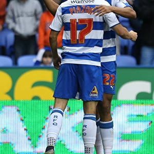 Reading's Nick Blackman and Lucas Piazon: Celebrating Their First Goals Against Charlton Athletic in Sky Bet Championship