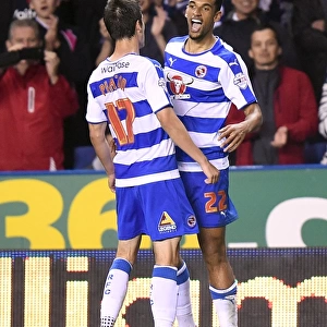 Reading's Nick Blackman and Lucas Piazon Celebrate First Goal Against Everton in Capital One Cup