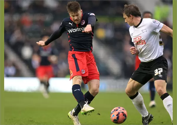 Fifth Round FA Cup Clash: Jamie Mackie's Intense Moment at iPro Stadium (Derby County vs. Reading)
