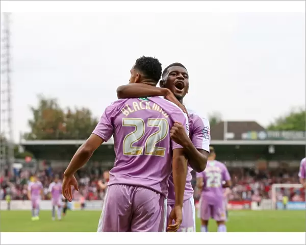 Reading's Nick Blackman Scores Brace: Jubilant Celebration with Aaron Tshibola at Griffin Park in Sky Bet Championship Match against Brentford