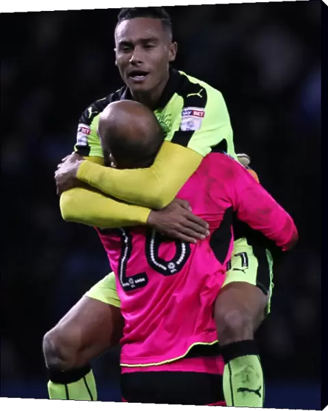 Ali Al Habsi and Jordan Obita Celebrate Reading's Second Goal Against Sheffield Wednesday in Sky Bet Championship
