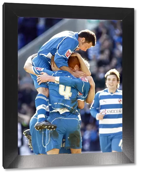 Reading FC's Thrilling Goal Celebration: James Harper Scores the Opener Against Derby County (Champions 2006)