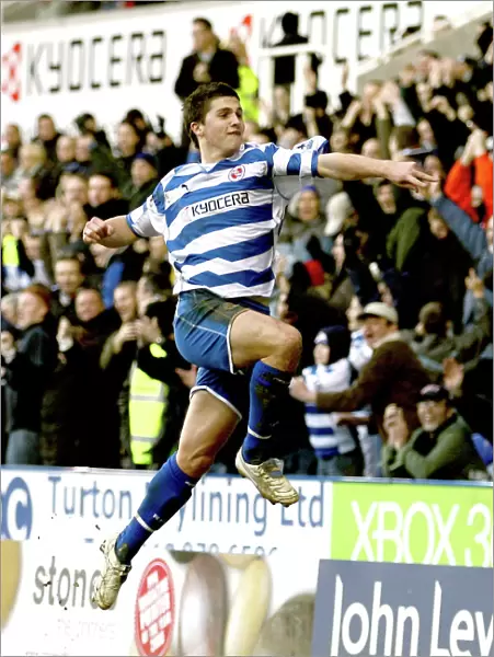 Shane Long leaps high to celebrate scoring his 44th minute goal against Sheffield Utd