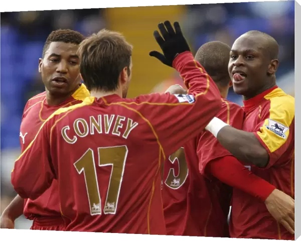 Bobby Convey goes to congratulate Leroy Lita for scoring his first half goal against Birmingham City