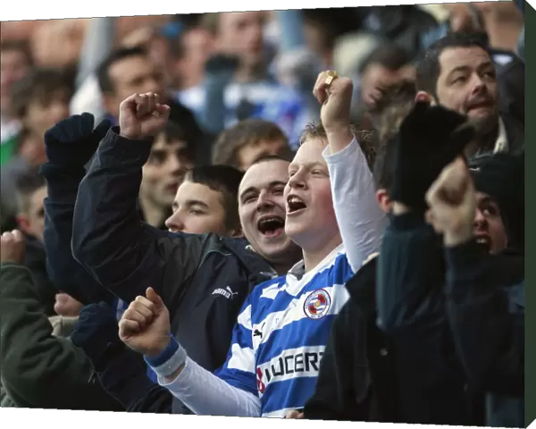 Reading Fans celebrate the opening goal against Aston Villa