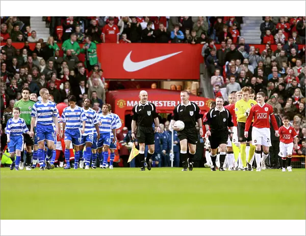 Reading players emerge from the tunnel at Old Trafford