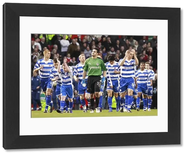 Reading players walk out at Old Trafford in the 5th round of the FA Cup