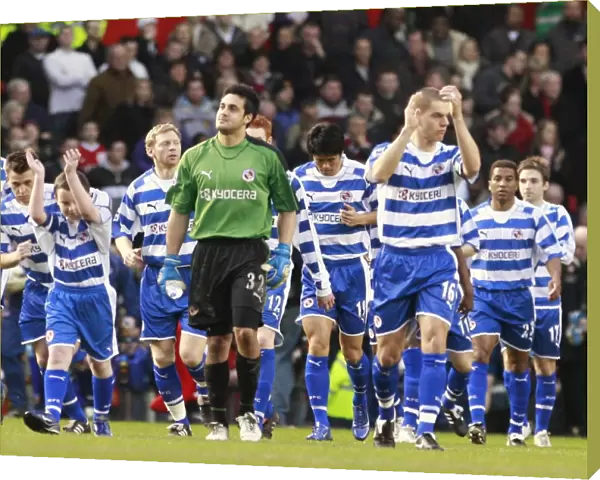 Reading players walk out at Old Trafford in the 5th round of the FA Cup
