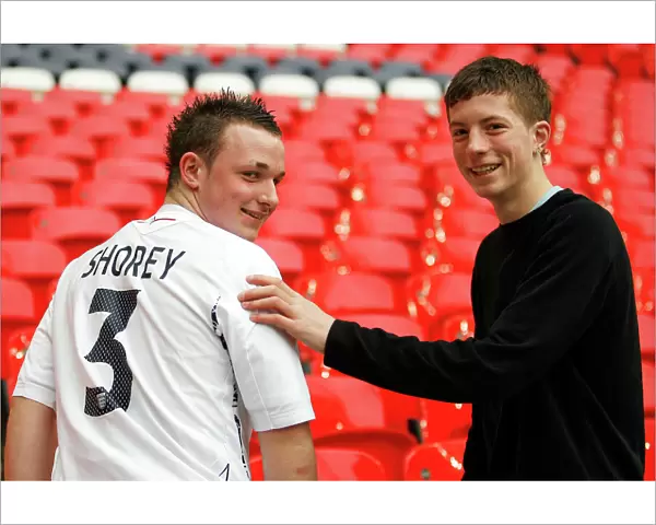 Two Reading fans show their support for Nicky Shoreys claim for a place in the England squad