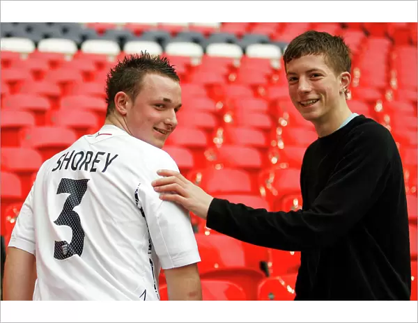 Two Reading fans show their support for Nicky Shoreys claim for a place in the England squad