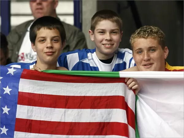 Young Royals fans show their support for the American and Irish players