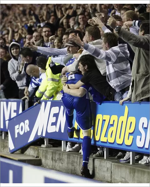 Dave Kitson celebrates his 51st minute goal close up with the fans