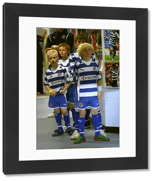 Readings matchday mascots waiting in the tunnel before the Newcastle game