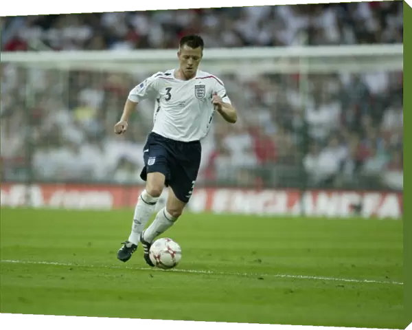 Nicky Shorey takes a touch on his England debut