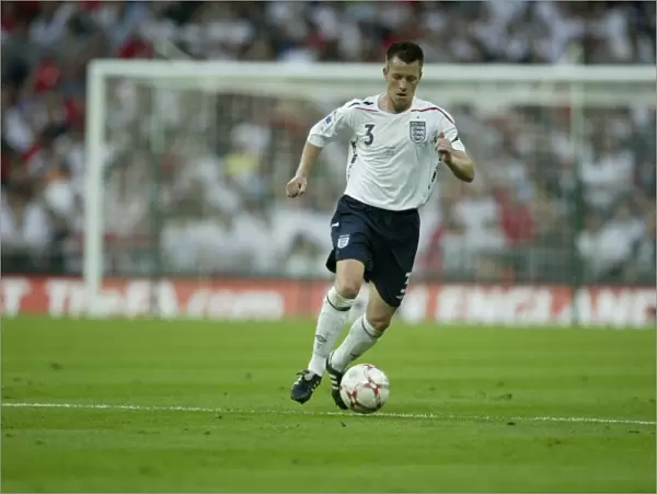 Nicky Shorey takes a touch on his England debut