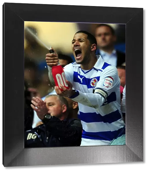 Reading FC's Jobi McAnuff: Leading the Charge in Premier League Promotion Celebrations (vs. Nottingham Forest, 17-04-2012)