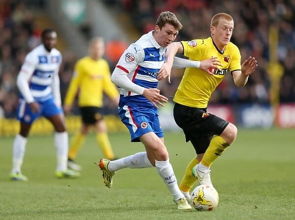 Battle for the Ball: Watson vs. Stacey in Intense Sky Bet Championship Clash (Watford vs. Reading)