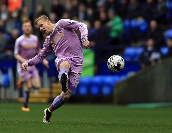 Determined Strike: Matej Vydra's Goal Attempt vs. Bolton Wanderers in Sky Bet Championship (Reading FC)