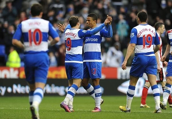 Fourth Goal Ecstasy: McCleary and Le Fondre Celebrate for Reading in FA Cup