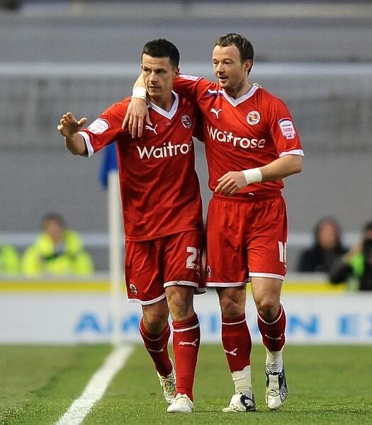 Ian Harte and Noel Hunt: Celebrating Reading's First Goal Against Brighton & Hove Albion in Championship