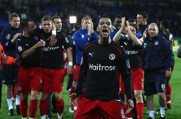 Jobi McAnuff and Reading FC Team Celebrate Play-Off Semi-Final Victory over Cardiff City