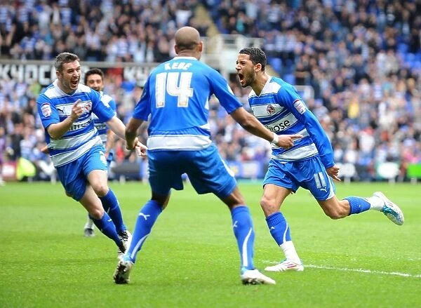Jobi McAnuff's Triumph: Reading's Second Goal Against Leicester City in the Npower Championship at Madejski Stadium