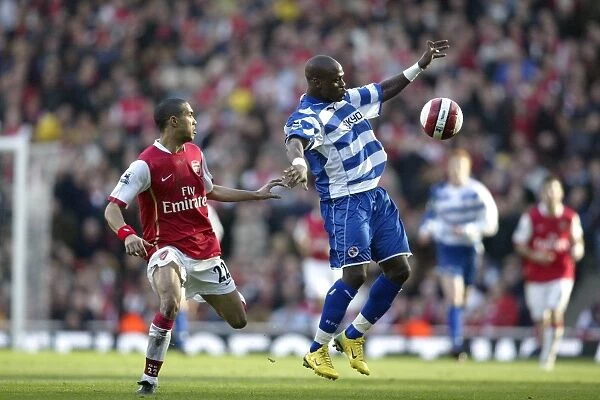 Leroy Lita controls the ball and holds off Gael Clichy