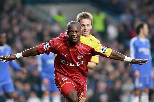 Leroy Lita runs to the Reading fans after scoring against Chelsea
