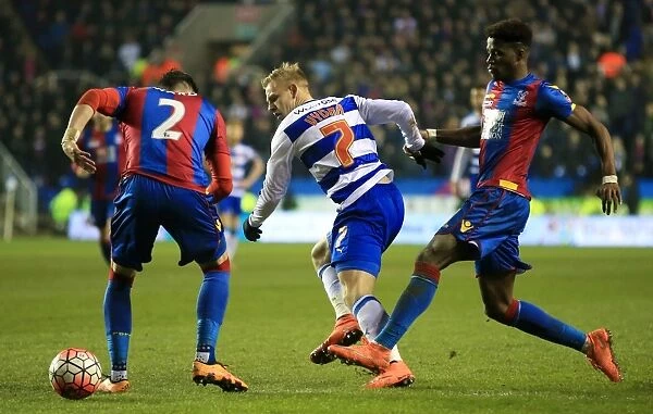 Matej Vydra's Intense Clash with Joel Ward and Wilfried Zaha in Reading's FA Cup Quarterfinal Battle against Crystal Palace