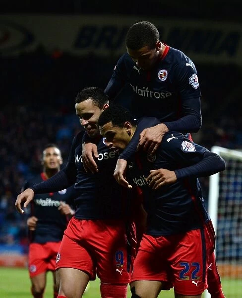 Nick Blackman Scores First Goal: Reading FC Celebrates against Huddersfield Town (FA Cup Third Round)