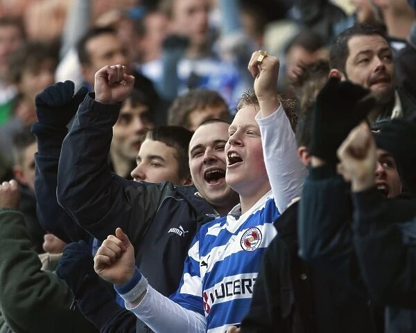 Reading Fans celebrate the opening goal against Aston Villa