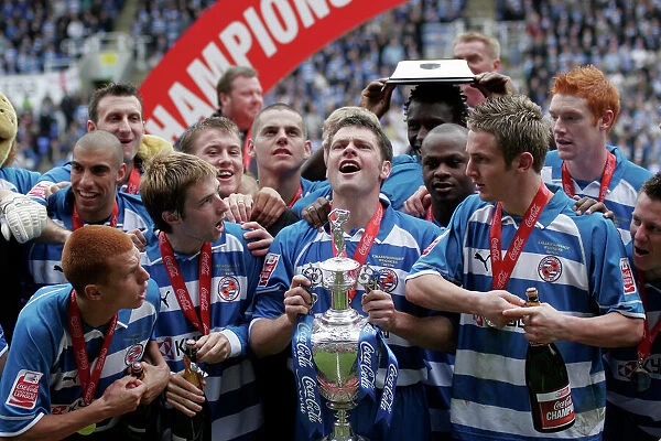 Reading FC: Championship Victory Celebration - Graeme Murty and Team Lift the Trophy