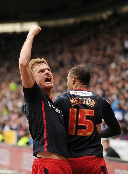 Reading's Alex Pearce Jubilantly Celebrates Third Goal Against Derby County in Sky Bet Championship Match