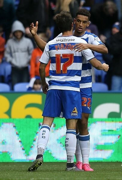 Reading's Nick Blackman and Lucas Piazon: Celebrating Their First Goals Against Charlton Athletic in Sky Bet Championship