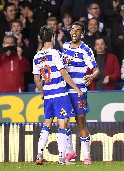 Reading's Nick Blackman and Lucas Piazon Celebrate First Goal Against Everton in Capital One Cup