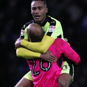 Ali Al Habsi and Jordan Obita Celebrate Reading's Second Goal Against Sheffield Wednesday in Sky Bet Championship