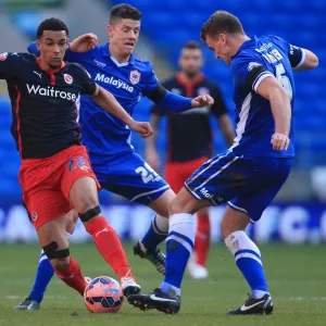 Intense Battle: Nick Blackman vs. Ben Turner - FA Cup Match between Cardiff City and Reading