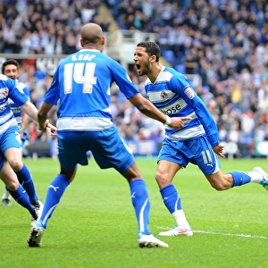 Jobi McAnuff's Triumph: Reading's Second Goal Against Leicester City in the Npower Championship at Madejski Stadium