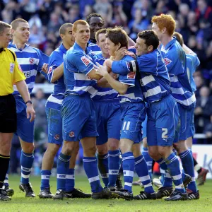 John Oster celebrates his goal against Derby County