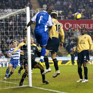 Leroy Lita heads down for James Harper agianst Everton