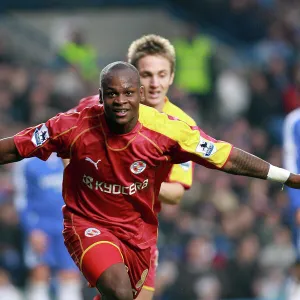 Leroy Lita runs to the Reading fans after scoring against Chelsea