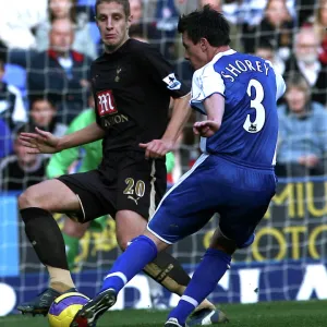 Nicky Shorey scores his goal as Michael Dawson looks on