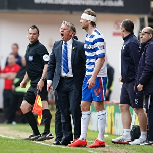 Nigel Adkins Argues with Referee over Kaspars Gorkss Head Injury: Charlton Athletic vs Reading, Sky Bet Championship (05/04/2014)