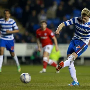 Pavel Pogrebnyak Scores Penalty: Reading's Thrilling Goal Against Barnsley in Sky Bet Championship at Madejski Stadium