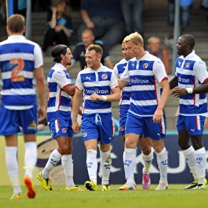Pavel Pogrebnyak's First Goal for Reading FC: A Joyous Moment with Team Mates Against Wycombe Wanderers